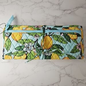 NWT Vera Bradley Quilted Lemon Grove Padded Travel Curling and Flat Iron Cover